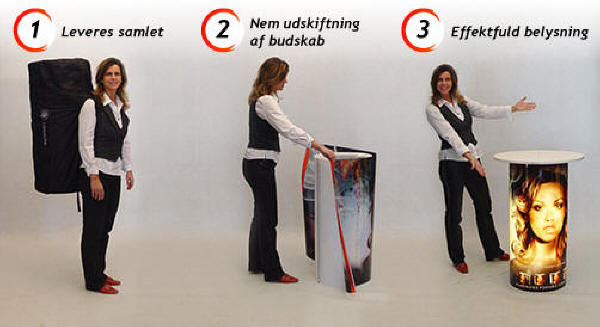 Lumaline Counter - Den lysende disk. Hele counteren transporteres i to praktiske tasker, hvor totalv�gten er kun p� 18 kg..
