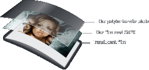 Print og translucent film monteret p� bagside
