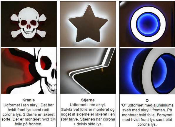 LED-skilte og bogstaver produceret efter Deres krav, bl.a. udført med aluminiumssvøb i acryl