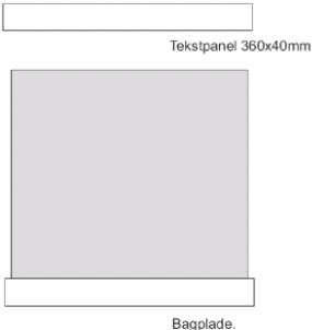 Sign-Craft design ISO-sign skiltesystem. Henvisning - Tekstpanel 360 x 40 mm.. - Bagplade