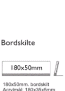 Zi-Light 180 x 50 mm. bordskilt
