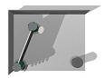 Hj�rnestand med et standareal p� 3 x 3,5 meter, i en h�jde p� 245 cm..
