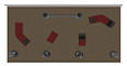 V�gstand med et standareal p� 5 x 10 meter, og en h�jde p� 305 eller 245 cm..
