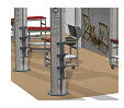 V�gstand med et standareal p� 5 x 10 meter, og en h�jde p� 305 eller 245 cm..