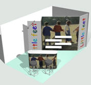 Messestande: Case: 15 m2 Hj�rnestand, lukket p� h�jre side. Stand m�l; 3 x 5 m., h�jde 245 cm.