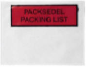 Lommer til pakkeliste og forsendelsespapirer, neutrale og med fortryk.
