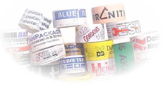 Pakketape kan leveres med tryk i flere farver - forlang et tilbud.