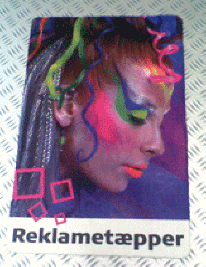 Reklamet�pper kan leveres i flere kvaliteter ogs� med skridsikker bagside.