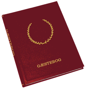 G�steb�gerne er garnh�ftet, og flot indbundet i s�rdeles holdbart kunstskind, formatet er her i 30 x 22 cm.