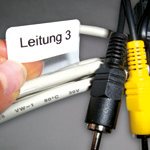 Kabelmark�rer, gennemsigtig med fortrykte hvide markeringsfelter