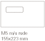 Kuvert M5 med og uden rude 155 x 223 mm..