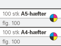 Digitaltrykte h�fter/magasiner m/ 4-farvetryk