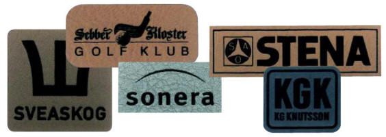 Laserleather i valgfri form, med to mulige farver i prægningen