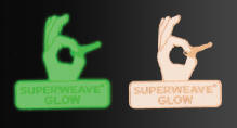 Superweave Glow er et polyesterbaseret effektgarn der aktivires af bl.a. dagslys.