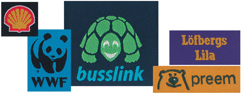 V�vede-, Broderede-,&nbsp;Gummi-, Lasercut- og Superweave - m�rker og etiketter til p�syning.