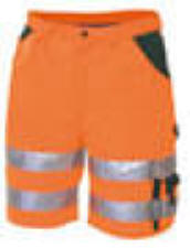 2-farvede EN 471 shorts Model: 6600-420-1012-farvede shorts med 2 sidelommer, den ene med billetlomme. 2 baglommer med forst�rkning i bunden samt velcro p� h�jre. Rummelig l�rlomme med mobiltelefonlomme og blyantlommer. Hammerstrop. Forst�rket tommestoklomme med l�g for ekstra plads. Refleks 3M - Fluorescerende: 60% polyester / 40% bomuld 290 g/m�. Kontrastmetervare Stancord+: 65% polyester / 35% bomuld 300 g/m�. Findes i str: 72 - 120 DKK pris fra 348,75 