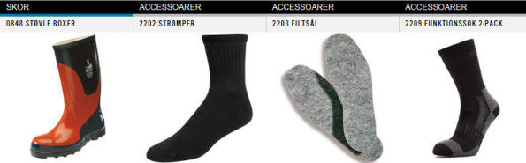 Blåkläder 0848 Støvle Boxer Accessoarer 2202 Strømper 2203 Filtsål 2209 Funktionssok 2-pack