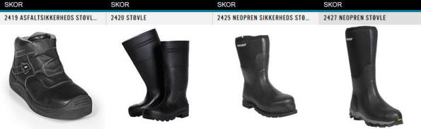 Blåkläder Sko - støvler - fodtøj 2419 Asfaltsikkerhedsstøvle varmebestandige 2420 Støvle 2425 Neopren sikkerhedsstøvle 2427 Neopren støvle