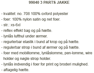 99040 Xplor 3 part jacket