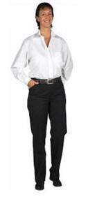 D0800 Dameskjorte med korte �rmer 30/70% polyester/bomuld, 115 g/m2 HVID  LYS BL�=024