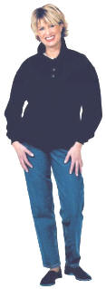 H4400/ 30/70 % p/b Polo sweatshirt S - 4XL 30/70% polyester/k�mmet bomuld, 280 g/m2 GR�-MELANGE KOKS-MELANGE COBOLT NAVY R�D HVID 