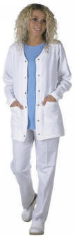 H0058/ 65/35 p/b Cardigan Ottoman XS -- 5XL 65/35% polyester/bomuld, 315 g/m2 HVID =195
