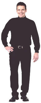 H8400/ 100 % bom Rullekrave-bluse S - 4XL100% bomuld, 180 g/m2 NAVY SORT HVID=195