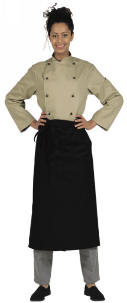 20102 Kokkejakke med lange �rmer, l�se knapper kan bestilles 100% bomuld, 260 g/m2 satin