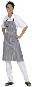 61004/ Kuskeforkl�de kadetstribet med brystlomme 65/35% polyester/bomuld, 250 g/m�