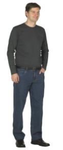 H0300/ 100 % bom. T-shirt interlock, lang�rmet S - XXL 100% bomuld, 210 g/m2 HVID SAND KOKSGR� SORT =069