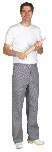 20206 Kokkebukser med trykknapper i gylp 65/35% polyester/bomuld, 240 g/m2