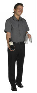 21373 Herreskjorte med brystlomme 50/50% polyester/bomuld, 140 g/m2  HVID/GR� TERN  GR� MELANGE=164