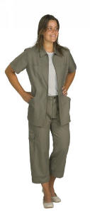 15105 Tunika med lommer og lynl�slukke 40/60% polyester/bomuld, 215 g/m2 GR�N  BL� 