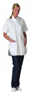 13516 Tunika med korte �rmer og udvendige lommer 65/35% polyester/bomuld, 210 g/m2 HVID