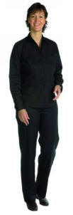 F11650 Dame skjorte 55/45% polyester/bomuld, lang �rme SORT XS - XXXXL=164