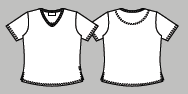 FD0500/ 40/60 % p/b Dame T-shirt stribet med V-hals XS - 3XL 40/60% polyester/bomuld, 220 g/m2 R�D/DENIM OCEAN/D. GREEN