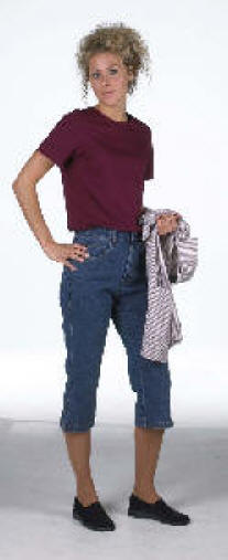 FD0100/ 40/60 % p/b Dame T-shirt med rund hals XS - 3XL 40/60% polyester/bomuld, 220 g/m2 LYSEBL� BORDEAUX =069