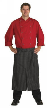 F20102 Kokkejakke med lange �rmer, l�se knapper kan bestilles 100% bomuld, 270 g/m2 satin