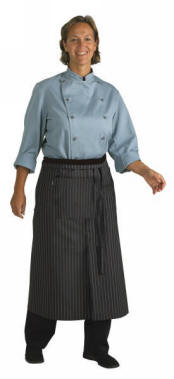 F20102 Kokkejakke med lange �rmer, l�se knapper kan bestilles 100% bomuld, 270 g/m2 satin