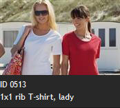 ID 0513 1x1 rib T-shirt, lady