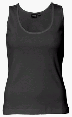 1x1 rib singlet t-shirt. Dess.: 069210505 1x1 rib singlet med dyb halsudskæring