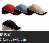 ID 0057 3-farvet twill cap