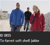 ID 0855 To-farvet soft shell jakke