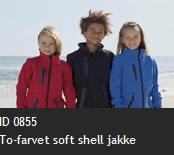 ID 0855 To-farvet soft shell jakke