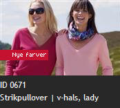 ID 0671 Strikpullover | v-hals, lady
