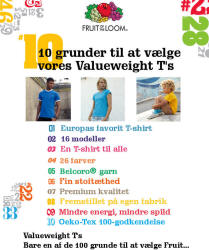 Fruit of the Loom et bredt udvalg og mange gode grunde til at anvende produkterne