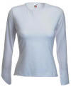Dame stretch t-shirt lang �rmer rund hals