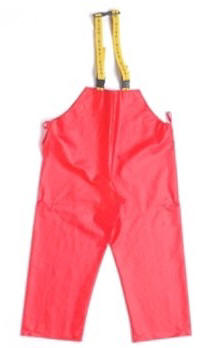 Kiba Overall: Vendbar overall i fluorescerende orange med kraftige seler og regulering ved brystet.