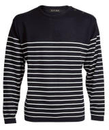 147516370 fv. 928 - navy O-hals pullover med striber