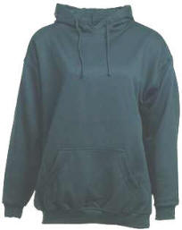 Basic Wear H�tte Sweat H�ttetr�je med k�ngurulomme, 280 g/m2, 70 % bomuld/30 % polyester, let ruet bagside.